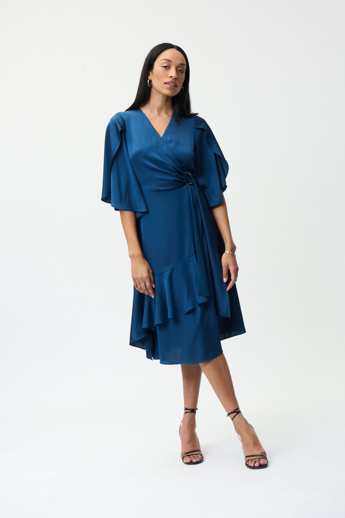 Joseph Ribkoff Navy & White Printed Collar Dress 222105 2366 main image 1