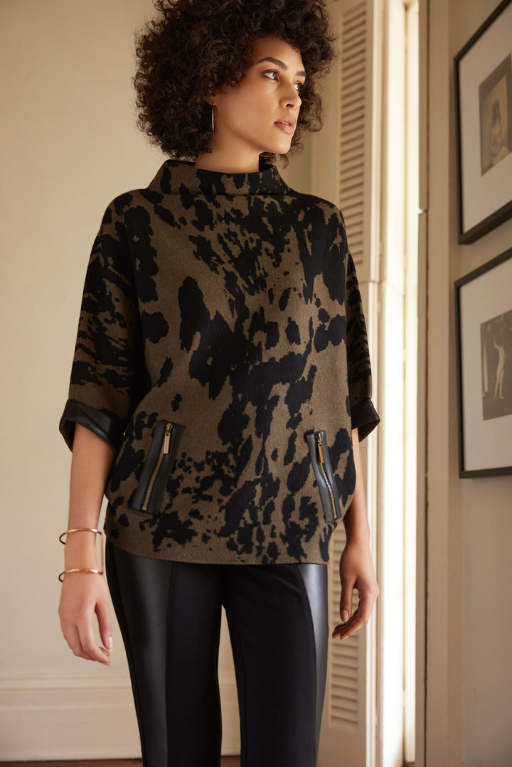 Joseph Ribkoff 233948 Top Black/Green