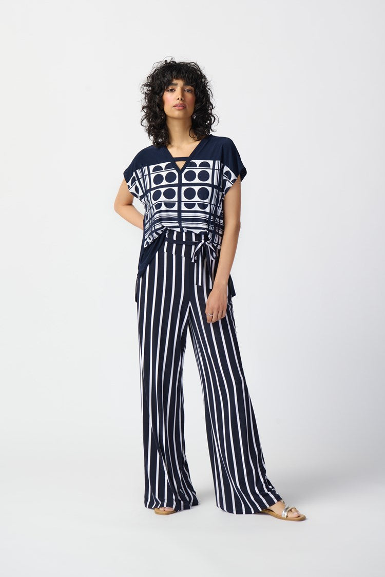 Joseph Ribkoff 241135 Pants Midnight Blue/Vanilla