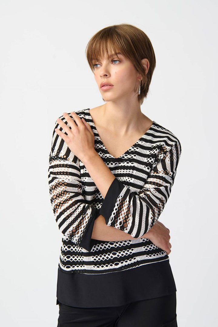 Joseph Ribkoff 241255 Top Black/White