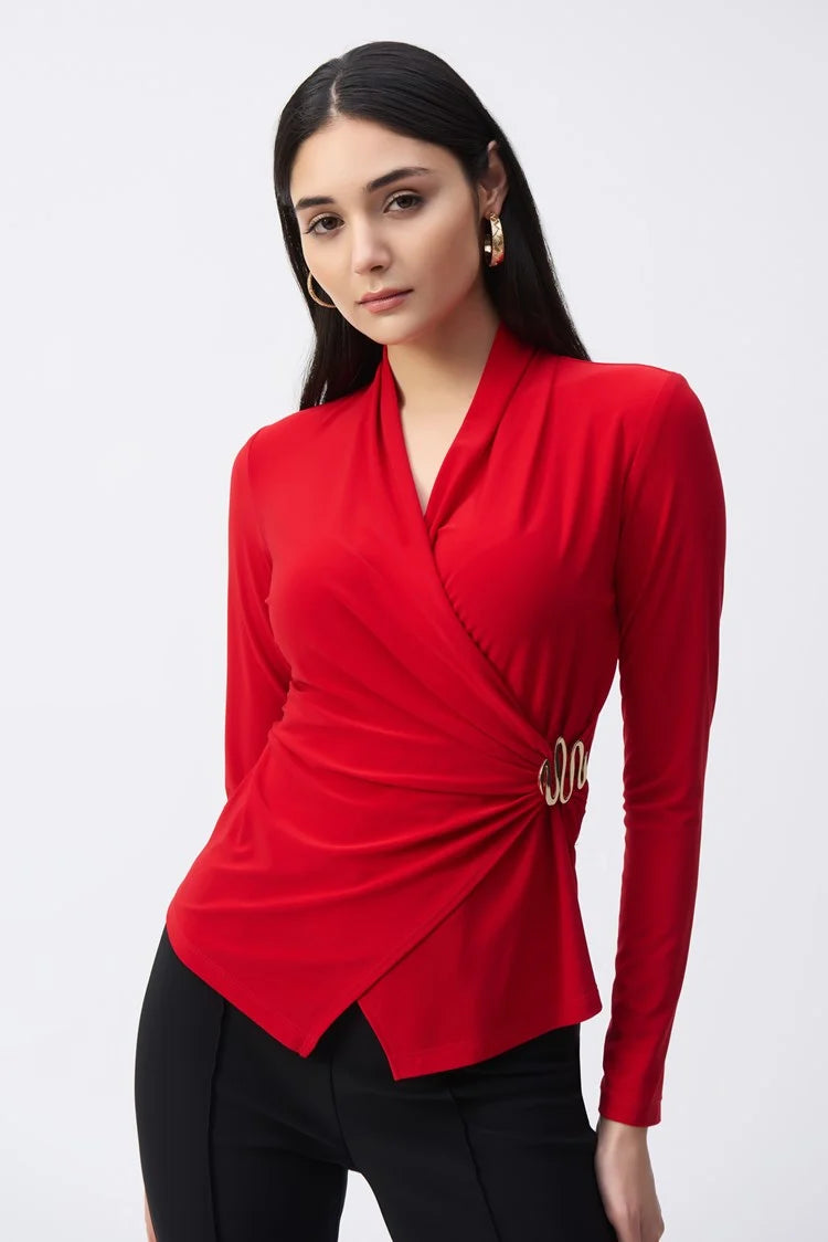 Joseph Ribkoff 243152 Top Lipstick Red