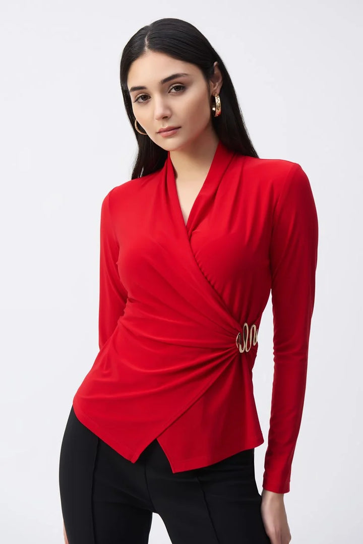 Joseph Ribkoff 243152 Top Lipstick Red