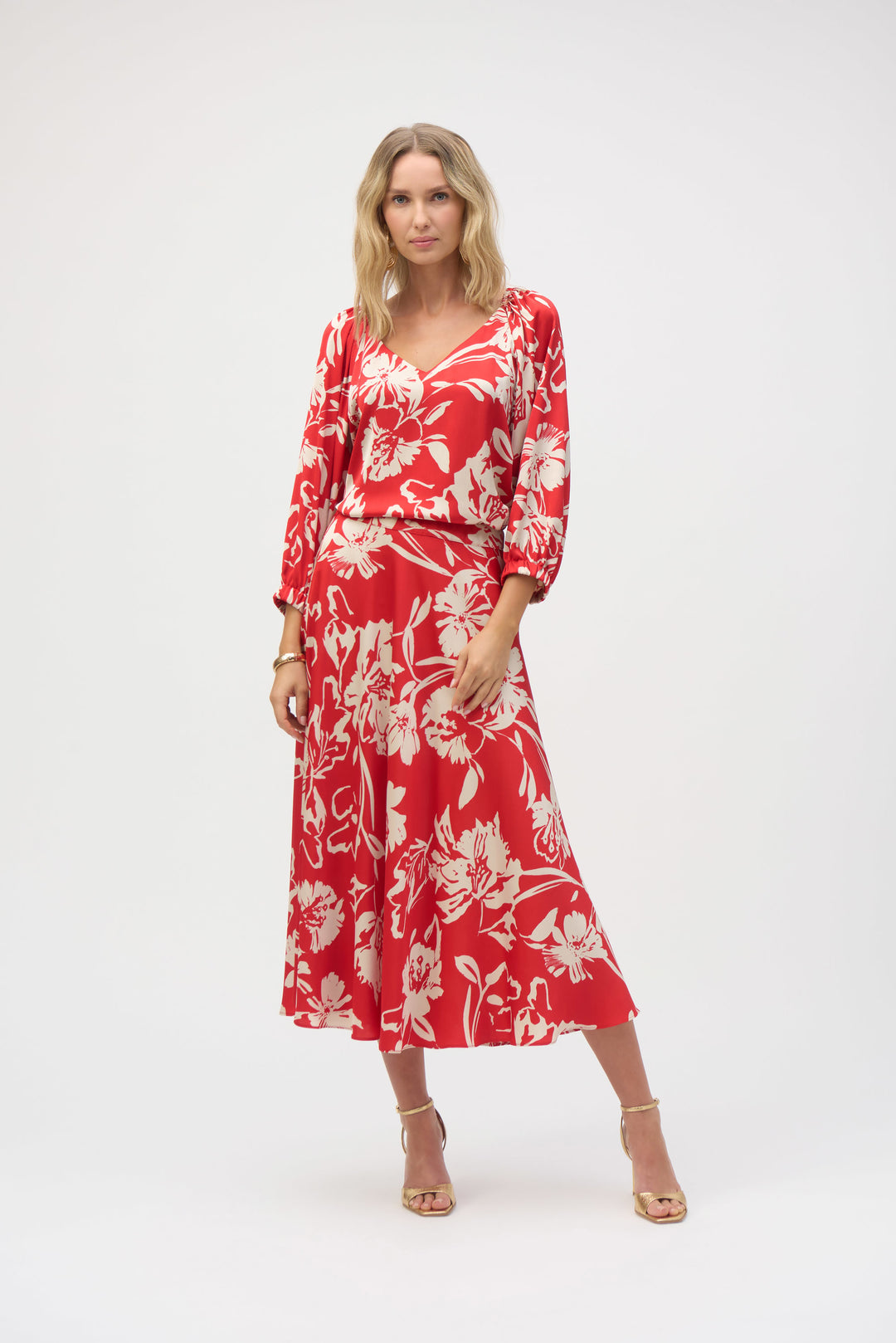 Joseph Ribkoff 252176 Skirt Red/Cream