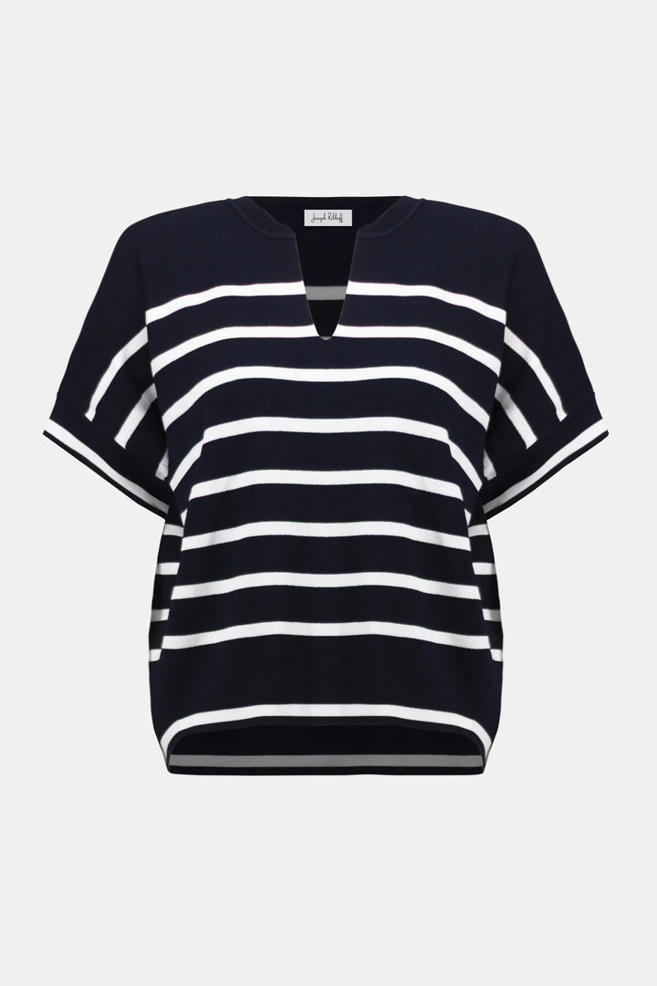 Joseph Ribkoff 261921 Top Midnight Blue/Vanilla