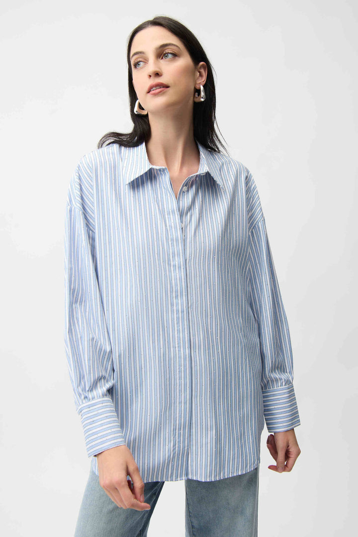 Joseph Ribkoff 261391 Top Blue/Vanila