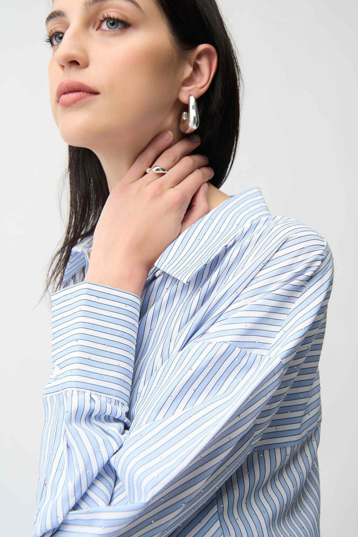 Joseph Ribkoff 261391 Top Blue/Vanila