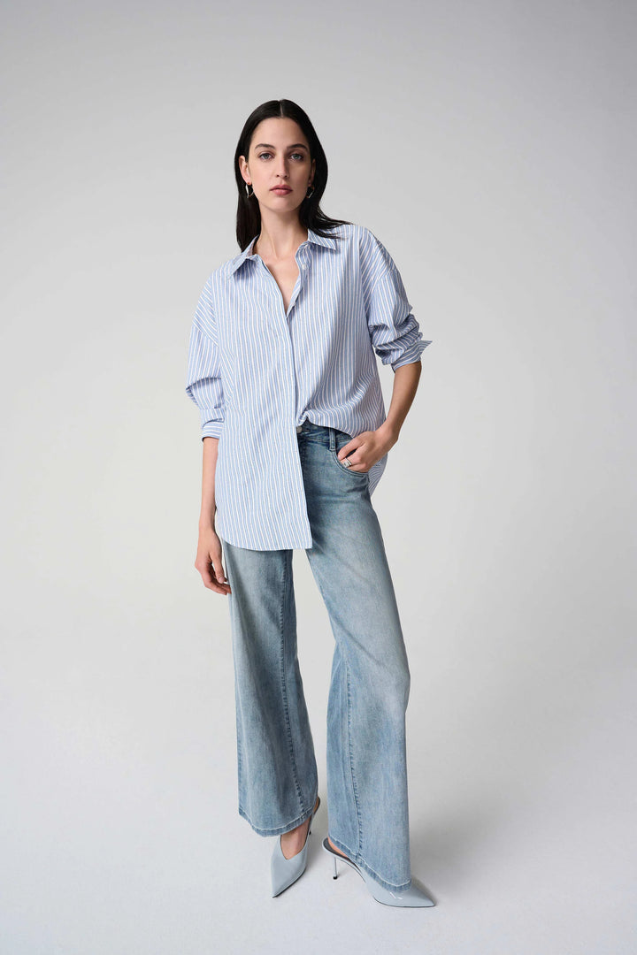 Joseph Ribkoff 261391 Top Blue/Vanila