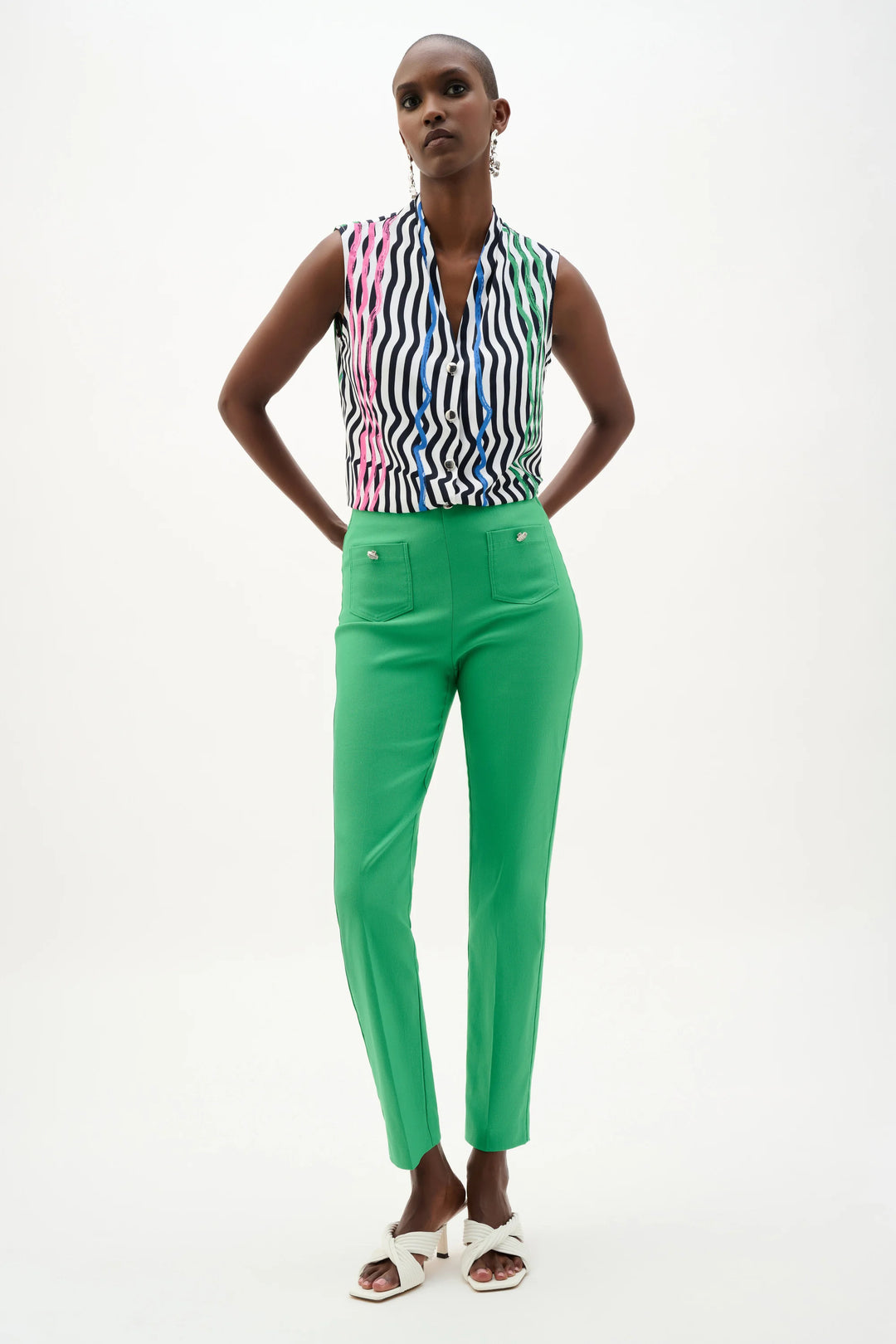 Joseph Ribkoff 262197 Pants palm Green
