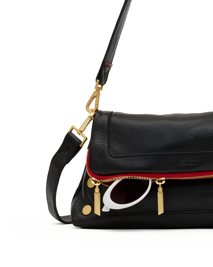 Hammitt Beverly Med-Black-BG-Red Zip