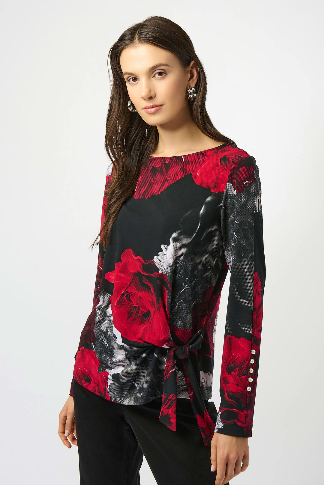 Joseph Ribkoff 253301 Top Black/Red