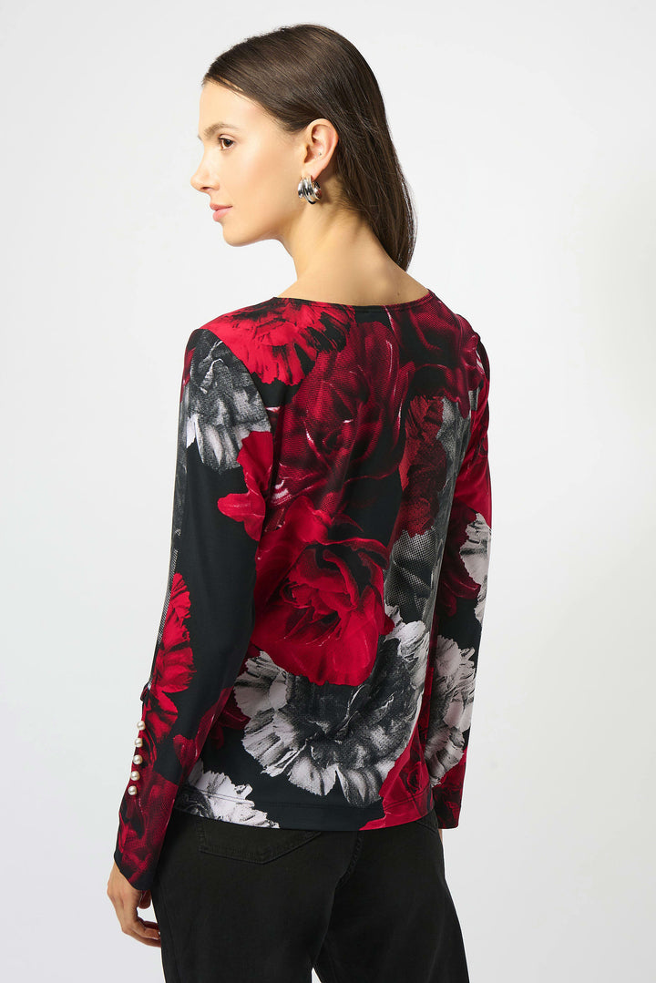Joseph Ribkoff 253301 Top Black/Red