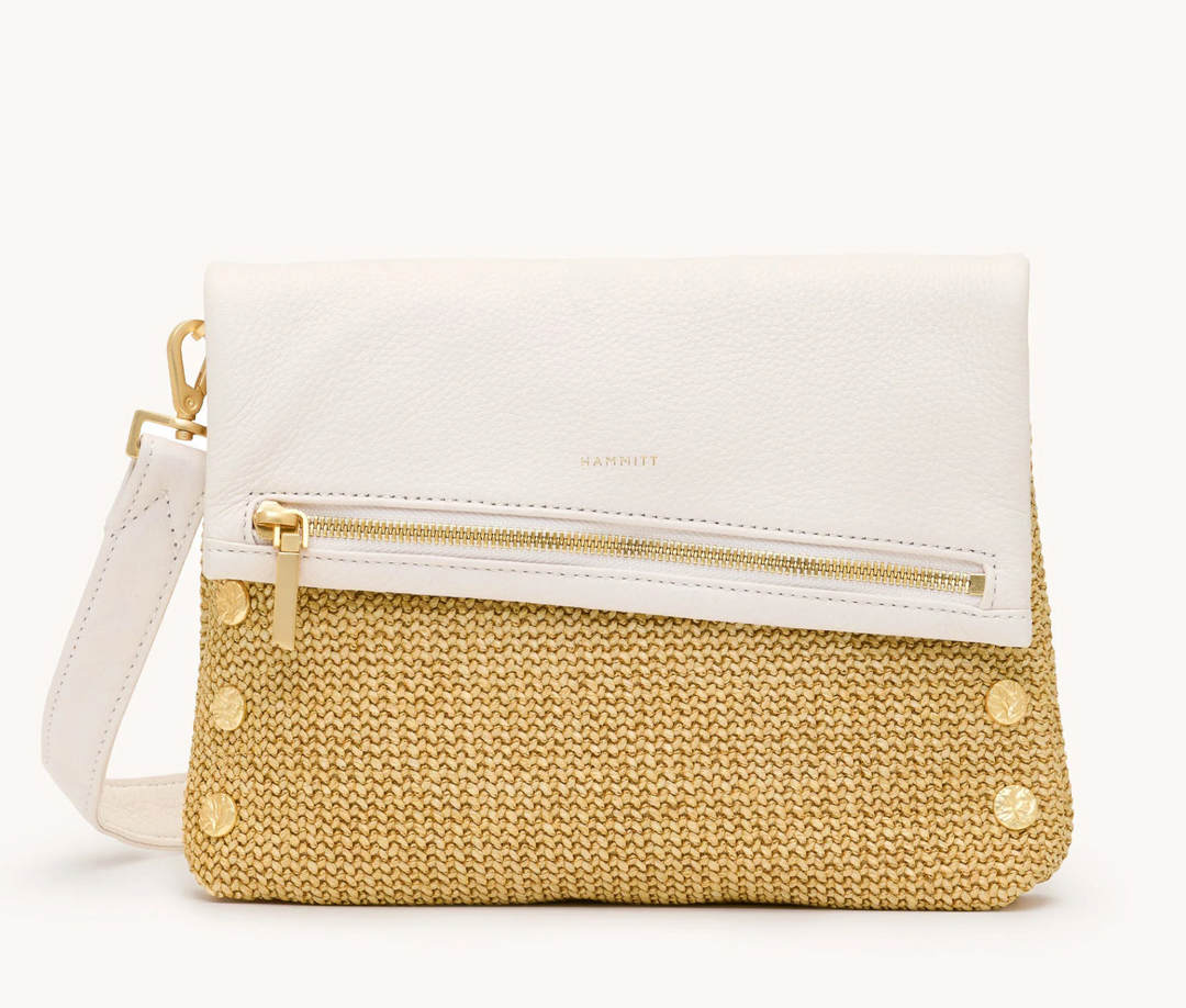 Hammitt VIP Med-Calla Lily White Raffia-BGH