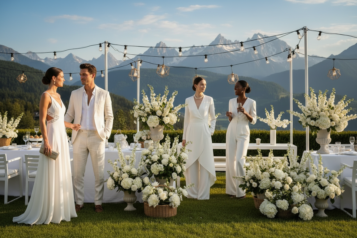 Modern White Mountain Party Landscape