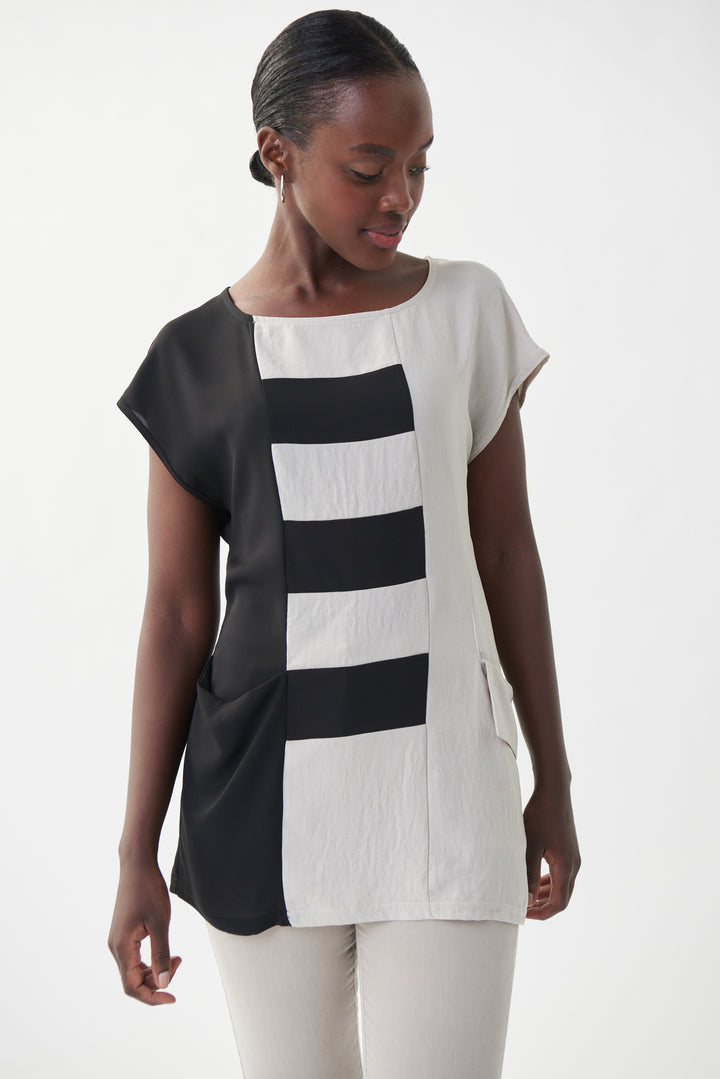 Joseph Ribkoff 222129 Top Moonstone/Black