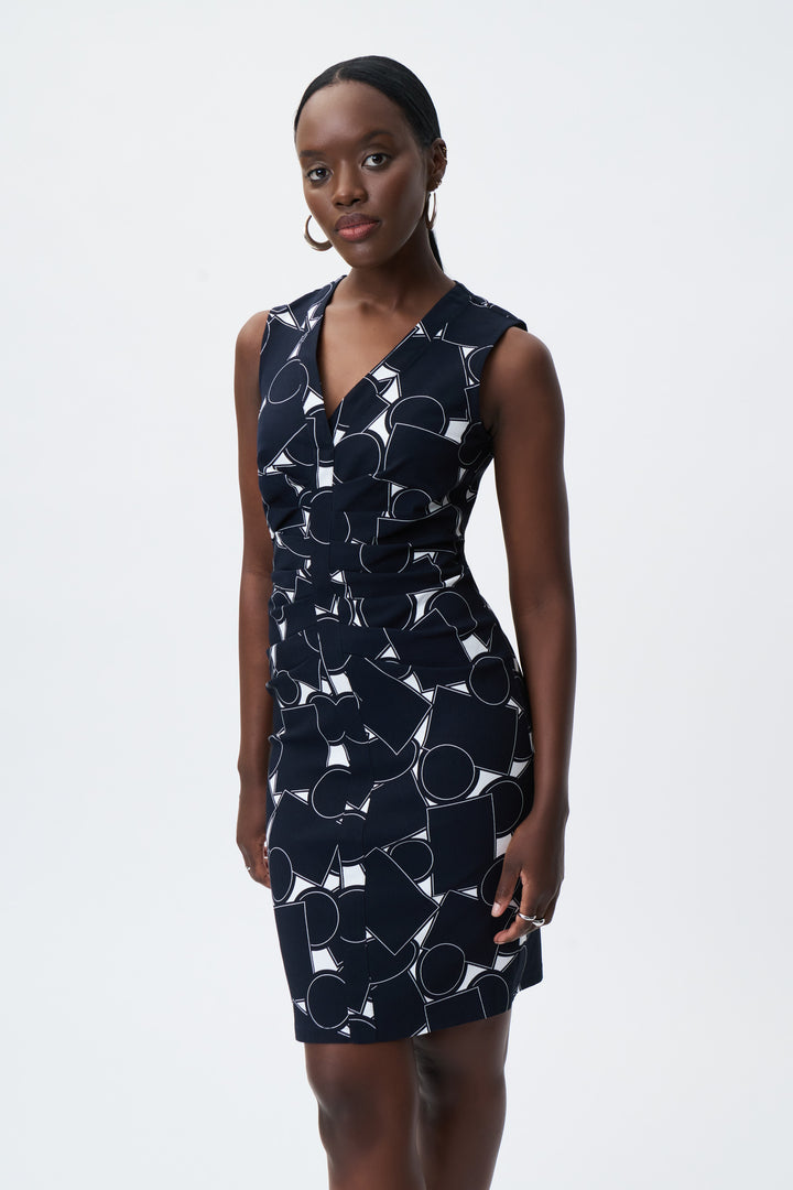 Joseph Ribkoff 231013 Dress Vanilla/Midnight Blue