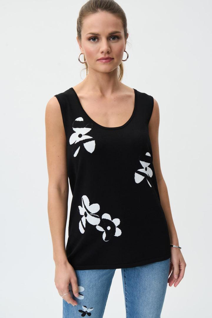 Joseph Ribkoff 231941 Top Black/Vanilla