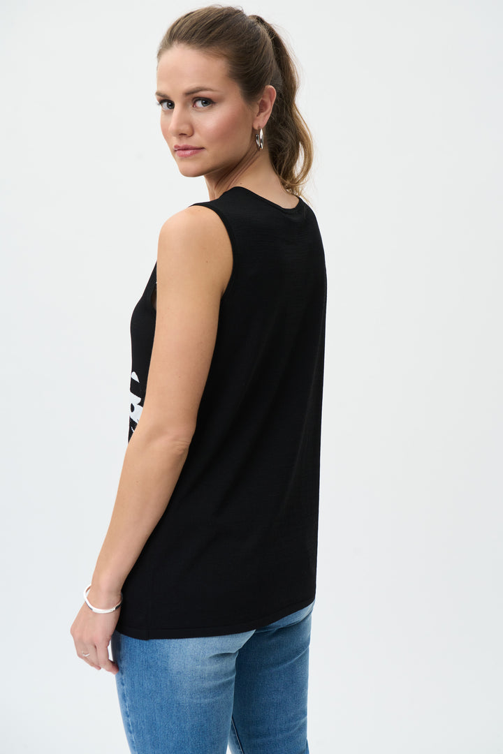 Joseph Ribkoff 231941 Top Black/Vanilla